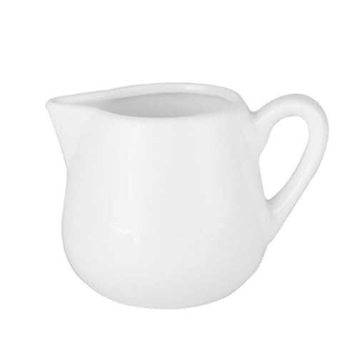 Juego de tazas de cerámica for leche y salsas, color blanco puro, con asa o sin asa, for café y salsa for carne, con pico antigoteo.(Type 1,Large)