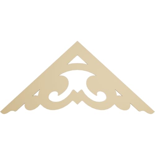 48"W x 22"H x 1 1/2"P (11/12) Pitch Preston Signature Urethane Gable Pediment, Primed Tan