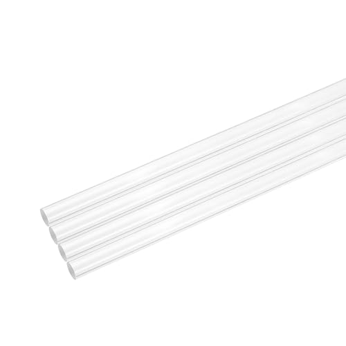 Image of MECCANIXITY 4pcs Acrylic Round Rods 3 /8 inch x 8 inch Clear Acrylic Dowel Rods Sticks Plastic Sticks Strip for DIY Crafts Lighting Gardening Decoration - 10mm x 200mm
