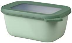 Mepal  Multi Bowl Cirqula Rectangular  Food Storage Container with Lid - Suitable as Airtight Storage Box for the Fridge & Freezer, Microwave Container & Servable Dish  750 ml  Nordic Black