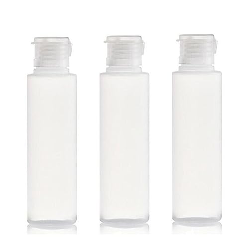 3 Piezas 100ml Tubo Blando de plástico Transparente vacío Botella exprimible con Tapa abatible Botella de Viaje artículos de tocador cosméticos contenedores de Almacenamiento para Shampoo loción