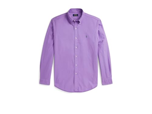 Polo Ralph Lauren Mens Classic Fit Garment-Dyed Oxford Shirt, Aix Lavender, Medium