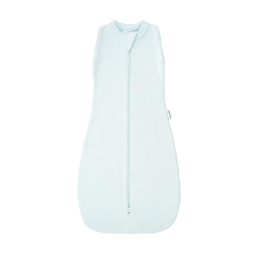 Image of Tiny Twinkle Baby Sleep Sack 0-3 Months 1.0 TOG, Cotton & Elastane Wearable Blanket, Swaddle Transition Micro-Fleece, Machine Washable (Ice Blue)