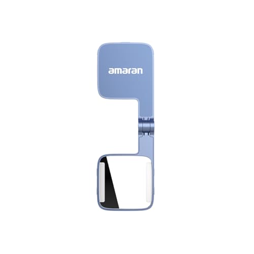 Image of Amaran Go Magnetic Selfie Phone Light, Compatible with MagSafe & Qi2 Magnets, Dual LED Light Source with Adjustable Mirror Light & CCT (2700K-6500K), for Selfies, Makeup, & Content Creation (Blue)