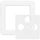 Axing SZU 2-10 Abdeckungen, zweiteilig, Maße 75 x 75 mm, TV/R/SAT, 5 SSD 6-xx, weiß