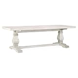 Kosas Home Quincy 94' Reclaimed Solid Pine Wood Dining Table in Nordic Ivory