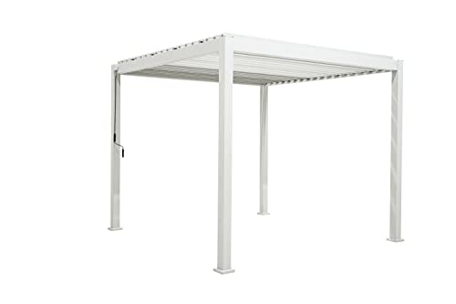 SORARA Mirador Classic Pavillon 3 x 4 m Wasserdicht - Pergola mit Lamellendach - Aluminium/Stahl terrassenüberdachung - Weiß Cover