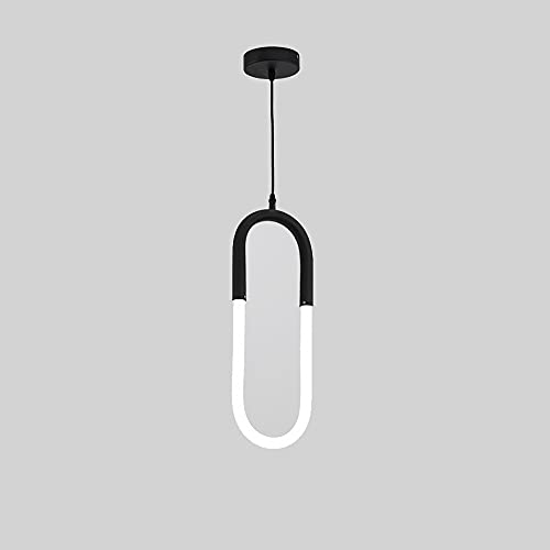 Lámpara de techo negra con iluminación creativa en forma de U para optimizar la luz del salón
