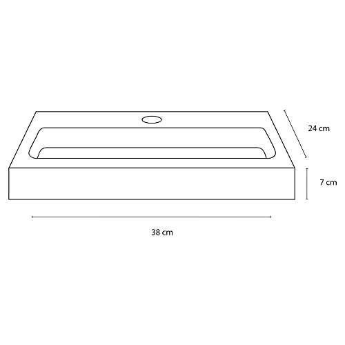 Lavabo de cerámica blanco Differnz plano para evitar salpicaduras en aseos pequeños 6