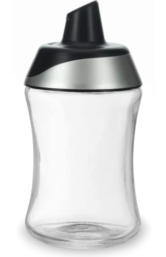 J&M Design Sugar Dispenser W/Pour Spout For Coffee Bar Accessories, Tea Organizer Station Essentials, Coffee Gifts & Kitchen Baking W/Easy Spoon Pouring Shaker Lid - 7.5Oz Glass Jar Container Bowl #TOP8