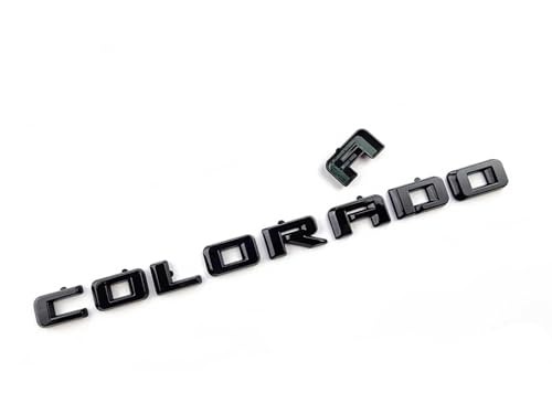 Image of Overlay Door Rear Emblems Letters 3D Badge Nameplate Replacement for 2023+ Colorado 3PCS (LT Version Gloss Black)
