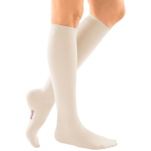 Image of Mediven Women's Comfort Knee High 15-20mmHg Semi-Sheer Compression Stocking | Soft graduated knee high compression stockings for women, made for daily comfort, travel, and long standing.