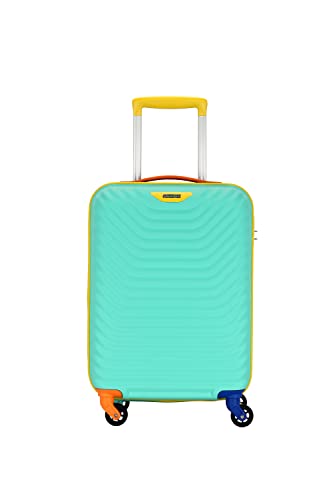 Image of American Tourister Cabin Trolley Bag for Travel|Splash 55 Cms Polycarbonate Hardsided Small Luggage Bag|Speed Wheel 8 Wheel Suitcase for Travel|Trolley Bag for Travelling,Multicolor,55.1 Centimeters