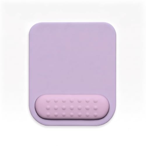 Image of Mouse Pad with Gel Wrist Rest Support, Ergonomic Mouse Cushion with Non Slip Rubber Base Mouse Pad for Laptop, Computer, Gaming, Office (Purple, Rectangular)