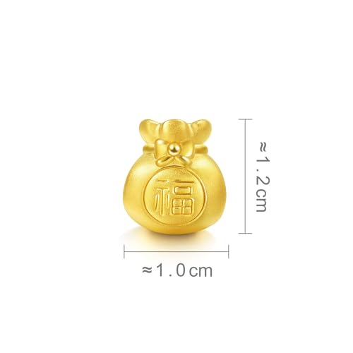 Image of CHOW SANG SANG 999 24K Solid Gold Blessing Bracelet, Fortune Bag Charm Red Bracelet for Women 89197C