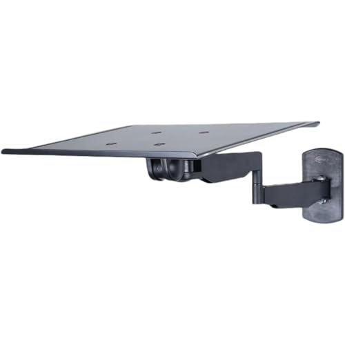 Kovwenz壁掛けキーボードアーム 多関節調整 折りたたみ式 耐荷重5kg 省スペース モニタースタンド兼用 (ブラック,スクエアトレイ)