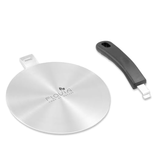 5.5inch Stainless Steel Induction Cooktop Adapter Plate, Heat Diffuser for Glass and Electric Cooktop, Detachable Handle