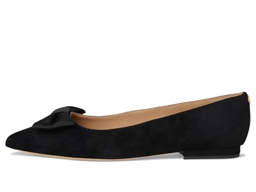 LAUREN Ralph Lauren Women's Londyn Bow-Trim Suede Ballet Flat Black/Black 8 Medium4