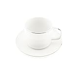  Zellerfeld Service à café 12 pièces avec soucoupe et tasse à café Bordure argentée