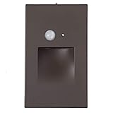 Ciata LED Indoor & Outdoor Motion Sensor Light - Deck Stair Lights, Integrated PIR & Dusk to Dawn Sensor - Vertical Stairway Lighting - Bronze