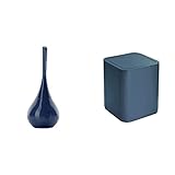 gedy adelaide blu, misure e peso: 40,3x16,5x16,5 cm & 0,685 kg, realizzato in ceramica, finitura, unica & g-seventy gettacarta, pattumiera bagno in resine termoplastiche