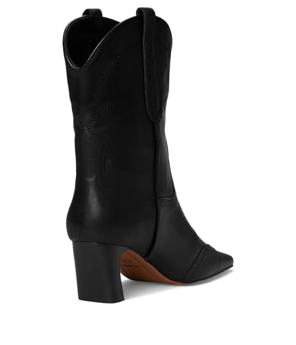 Steve Madden Steve Madden Women's Josefine Western Boot, Black Leather, 9