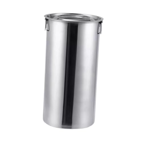 IEEDFJKK Jarra de leche única, cubo de hielo para guardar bebidas heladas, tés y bebidas en fiestas o reuniones al aire libre. Cubo acero inoxidable con tapa y doble asa, Plata, 22x40cm15L