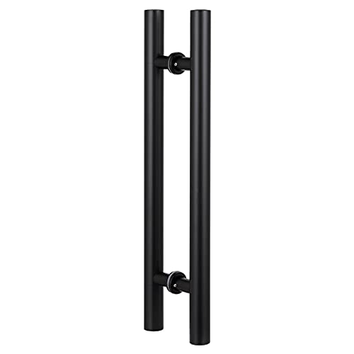 Poignée porte grange coulissante acier inoxydable noir mat barre push-pull 120 cm