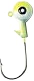 Eagle Claw Jig Ball Double Eye Hook, 10 Piece (Chartreuse, 1/16-Ounce)