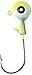 Eagle Claw Jig Ball Double Eye Hook, 10 Piece (Chartreuse, 1/16-Ounce)