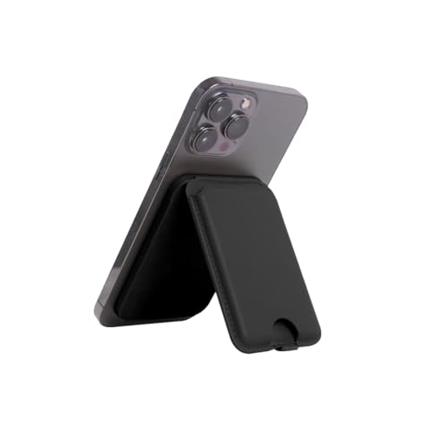 Vantablack siyah iPhone uyumlu MagSafe deri kartlık; Apple Find My takip özellikli cüzdan