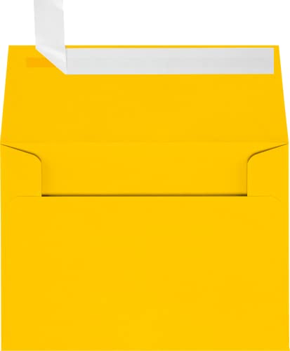 Luxpaper A2 Invitation Envelopes | Peel & Press | 4 3/8" X 5 3/4" | Sunflower Yellow | 80Lb. Text | 50 Qty #TOP9