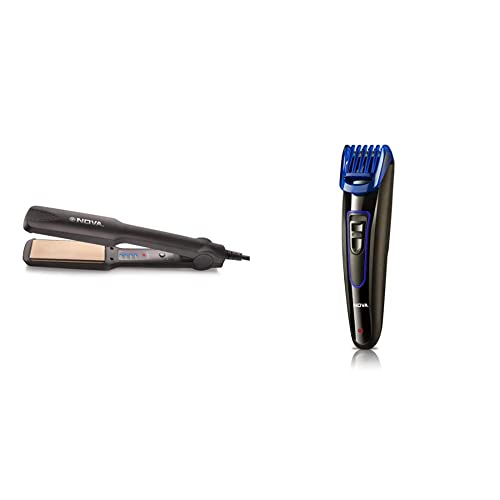 Image of Nova Straightener (Nhs 860)&Trimmer (Nht-1071) Combo,Black