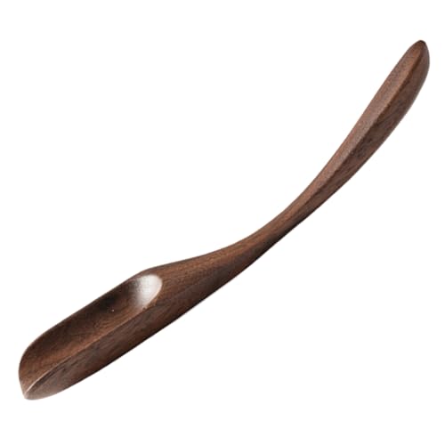Unomor Household Tea Scoop Portable Tea Spoon Kitchen Gadget Long Handle Black Walnut Wood Tea Spo