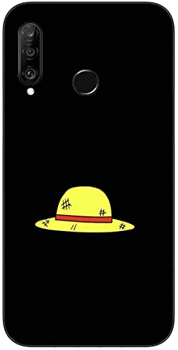 Compatible avec Huawei P30 Lite coque One Straw Hat Piece Luffy 440 ultra fine antichoc TPU souple étui de téléphone noir