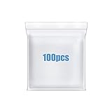Macoota 4 Mil Clear 1' x 1' Small Plastic Bags Mini Resealable Zip Seal Lock Poly Baggies With Zipper Jewelry Coin Pills Packing 100 PCS Thick