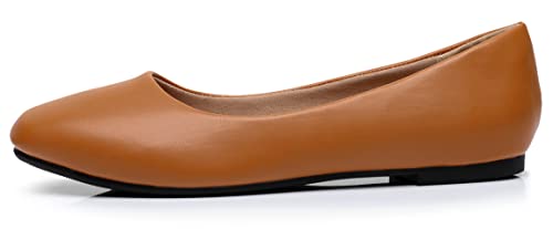 VenusCelia Women's Tile-Toe Flats Shoes (11 M US,Camel-PU) by VenusCelia - Used condition - Image 2