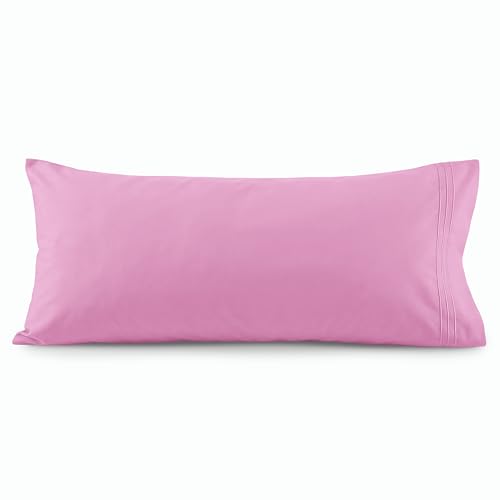Image of Elegant Comfort Luxury Ultra-Soft 1-Piece Body Pillowcase - 1500 Premium Hotel Quality Microfiber Double Brushed - Wrinkle Resistant, Body Pillowcase Size, Light Pink