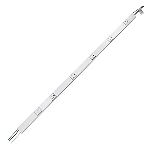 Legrand Wiremold WH20GB306TRGFI6 Plugmold 2000 Series 3 Foot Hardwired Power Strip with 5 Tamper Resistant Outlets and GFCI Protection, White
