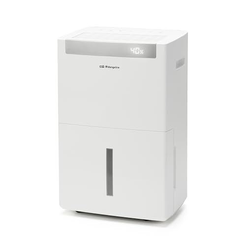Orbegozo DH 5000 Deshumidificador Industrial 50 L/Día Área 160 m2 Display LED Oculto Gas R290 Temporizador 12h Tanque Gigante 6.5L 3 Velocidades Filtro Lavable Ruedas y Asa Consumo 630W