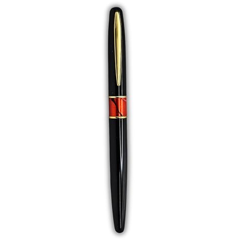 Image of Venti Gold Trim Roller Ball Pen| Black Body Color | Ink Color - Black | Novel Gifts For Professionals | Premium Pens For Personal & Professional Use | Return Gift |Japanese Tech (5062-Red)