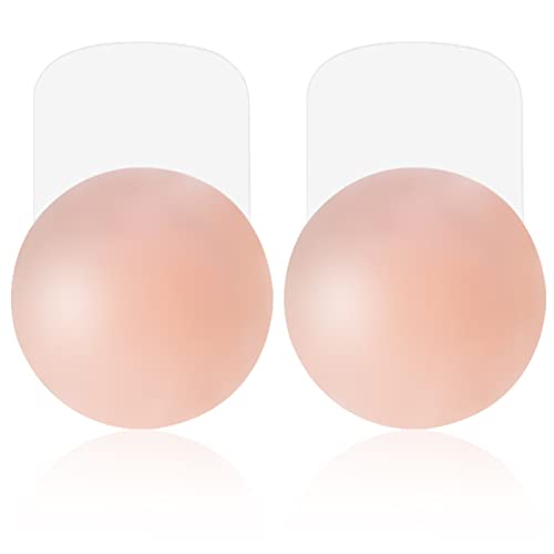 MELLIEX Nipple Cover - Silikon-Gel Brustaufkleber Damen BH Nippelabdeckung Selbstklebend hochdrücken & Wiederverwendbar, Kleidern und Badebekleidung (1 Paar Runde, M)