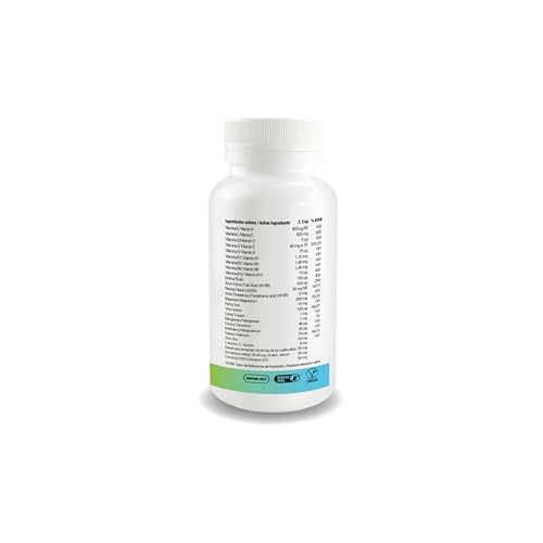 Vitamin+ 24 Vitaminas y Minerales - 60 Cápsulas - Multivitaminas con Hierro, Magnesio, Calcio, Zinc, Manganeso, Biotina, Silicio Orgánico y Coenzima Q10 - Suplemento Vegano Multivitamínico Sin Gluten - imagen 6