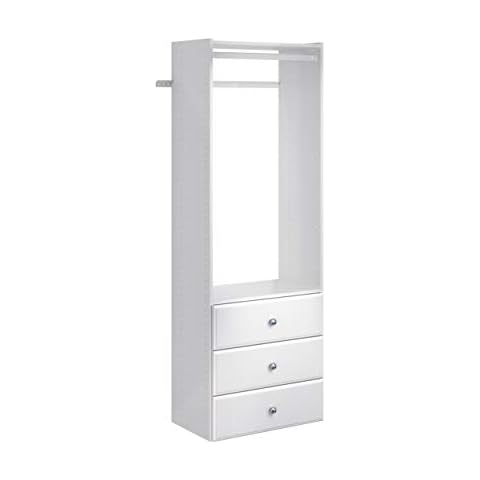 Easy Track PH32-WH Elite Tower Kit-Hidden Storage, Adjustable Closet Organizer, White Cover