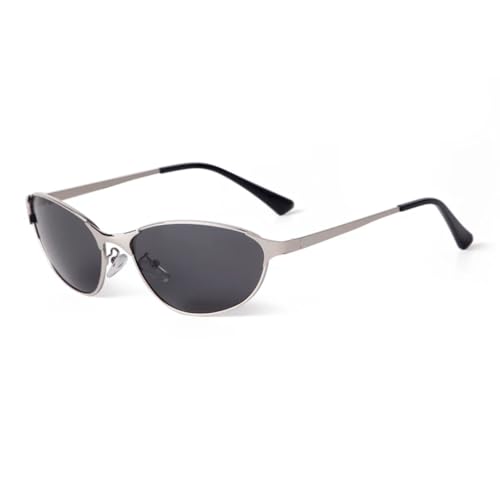 Lunettes de soleil ovales en métal d'inspiration vintage avec finition soignée et verres protecteurs