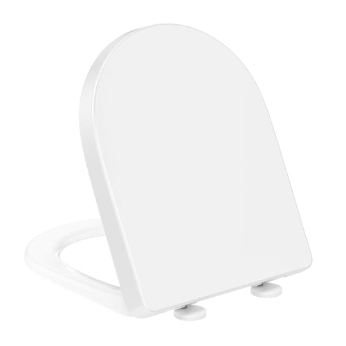 YEAUPE PRO Abattant WC Forme D [LONG], Cuvette Toilette avec Frein de Chute, Lunette WC Avec...