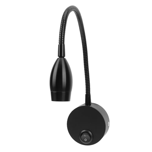 Lámpara de pared LED foco flexible aluminio negro dormitorio cabecera moderno UKCOCO