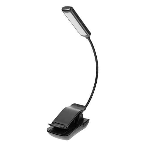 Tofficu Rechargeable Reading Book Light Clip on Led Music Score Lamp Eye Care Sturdy Black for Study Writing