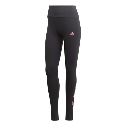 Adidas Essentials High-Waisted Logo Leggings Mujer, Black Pulse Magenta, Xxs Largo