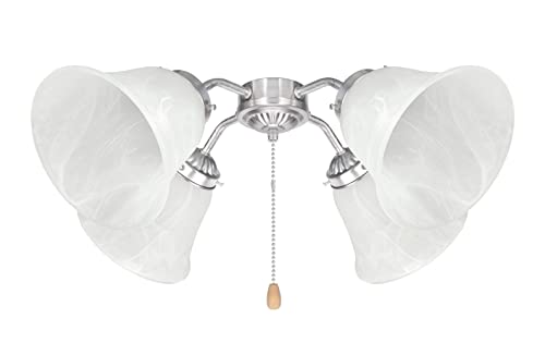 Image of Aspen Creative 23044-4A Transitional Alabaster Bell Shape Ceiling Fan Glass Shade.2-1 /8 inchFitter.Size:5-1 /2 inchD x 4-1 /8 inchH.4Pcs /Pack
